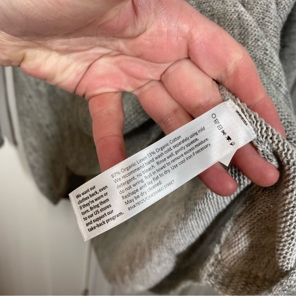 Eileen Fisher Gray Organic Linen & Organic Cotton Tunic Top Size XL Minimalist - Picture 3 of 6